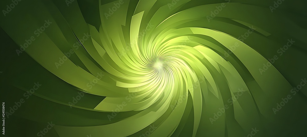 Poster a vibrant green background with an arrangement of diamond shapes that gradually rotate, creating a s