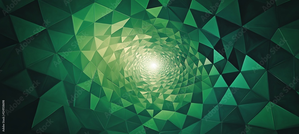 Poster a vibrant green background with an arrangement of diamond shapes that gradually rotate, creating a s