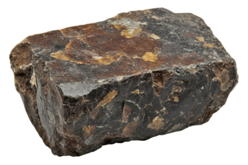 Isolated Raw Piece of Brown Mineral Rock Formation