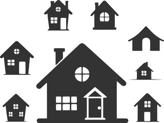 Fototapeta premium House logo set home symbol isolated on white background vector illustration.