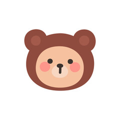 Korean Style Bear Cartoon with Brown Hood Bear Hat