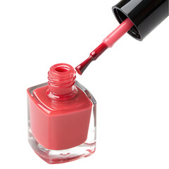 Fototapeta premium brush over light greem nail polish