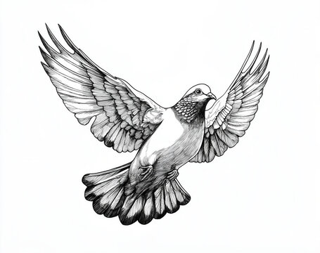 dove flying in the sky