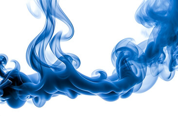 Fototapeta premium blue fire smoke isolated on white