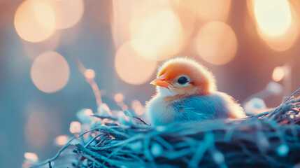 Sunrise Nestling: Tiny Birds Dawn
