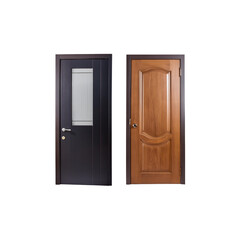 Fototapeta premium Elegant Interior Doors in Dark and Light Wood Finishes