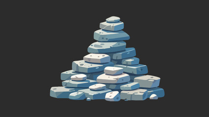 pile of stones in flat style 