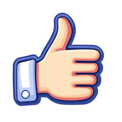 Isolated Cartoon Style Thumbs Up Hand