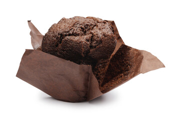 chocolate cake isolated on white