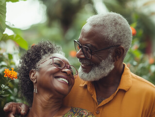 elderly couple dressed in restrained yet vibrant Gen Z fashion