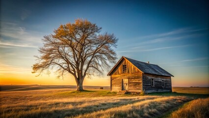 Minimalist Rustic Countryside Old Wooden House Stock Photo