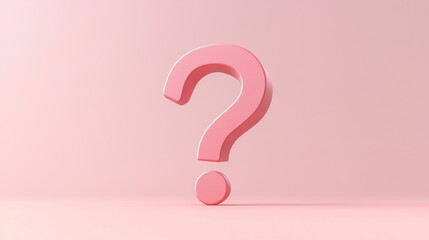 Pink Textured Question Mark 3D Render