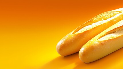 Two allamerican hot dogs on a sunny yellow background, classic treat two