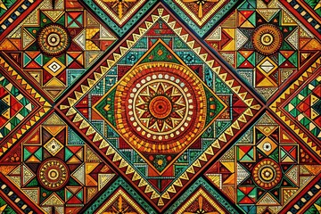 Minimalist Tribal Geometric Patterns: Intricate Shapes & Designs Stock Photo