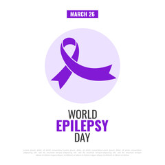 Vector Illustration of World Epilepsy Day. Epilepsy Awareness Ribbon.
