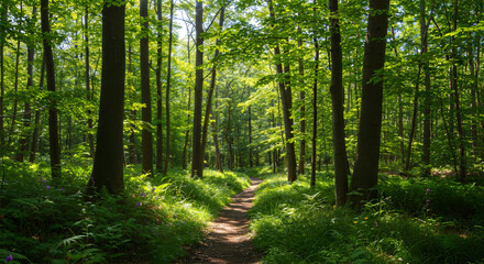 A serene forest scene, showcasing the beauty and importance of nature conservation.