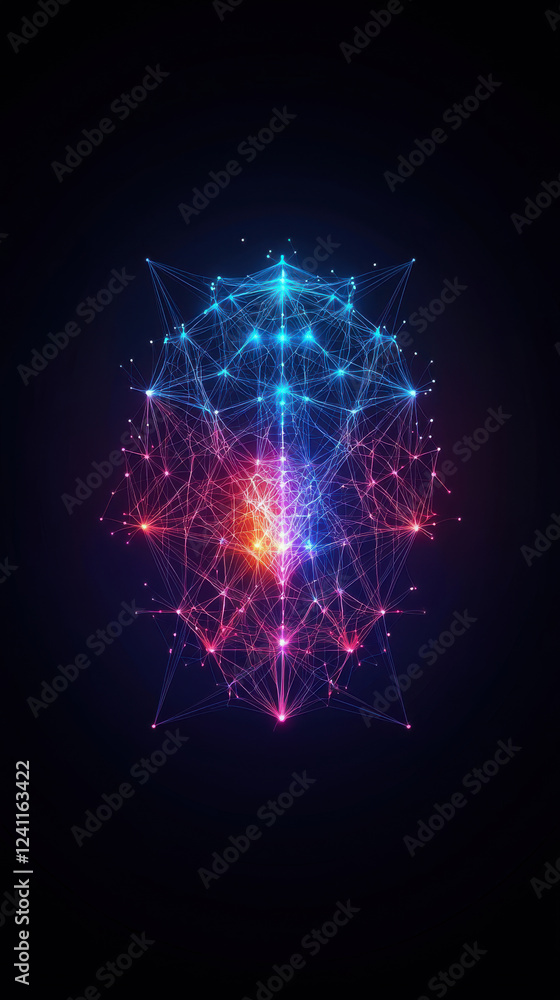 Aufkleber vibrant network visualization with colorful nodes and connections