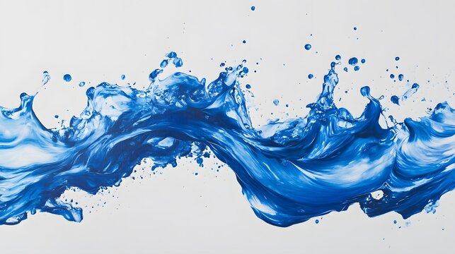 Dynamic Blue Water Splash on White Background for Creative Use