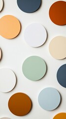 Elegant Overlapping translucent circles in pastel tones of lavender peach and mint green evoking the lightness of spring abstract vibes 