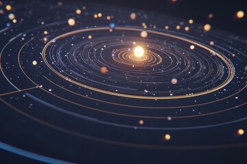 Fototapeta premium Stunning Digital Illustration of Solar System with Bright Stars
