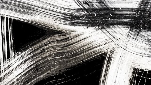 White Brush Strokes Transitioning On Black Background