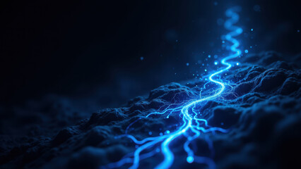 Image showcasing an artistic representation of VNS - Vagus Nerve Stimulation with blue lightning and nebulous background.