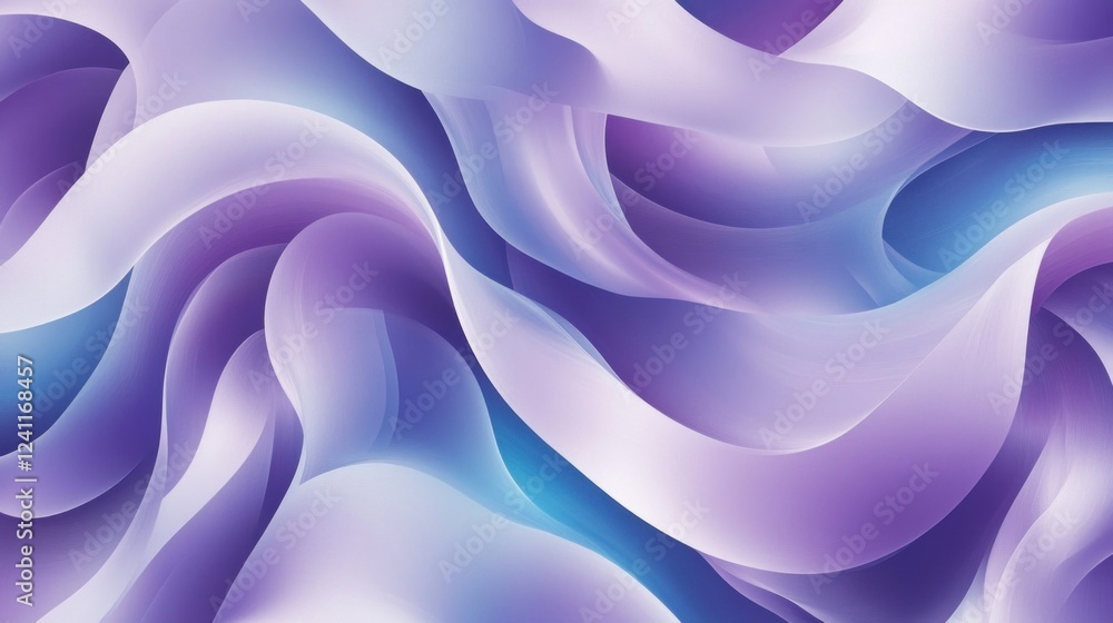 Aufkleber abstract geometric waves in gradient tones of purple and blue create a fluid and dynamic design