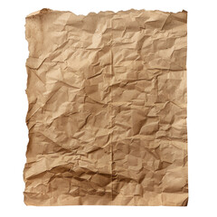 Obraz premium Crumpled brown paper texture with vintage appearance, ideal for backgrounds or crafts. aged look adds character and depth to various design projects