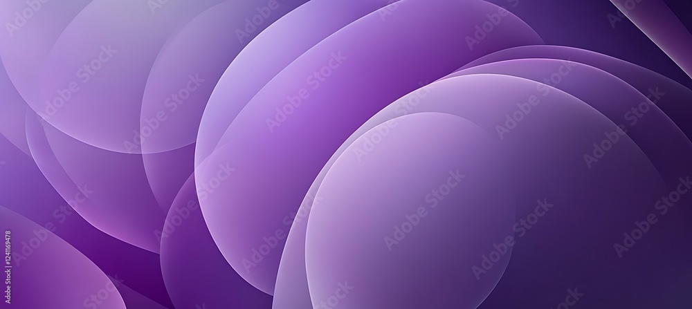 Poster a bold purple backdrop with different-sized circular shapes, forming a sleek and modern minimalist b