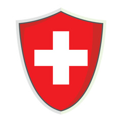 Fototapeta premium Swiss national flag shield Badge