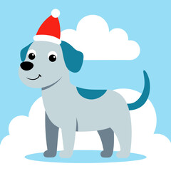 dog with christmas ball