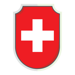 Swiss national flag shield Badge