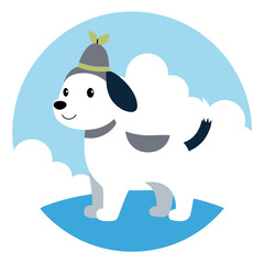 dog with ice cream