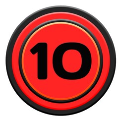 Obraz premium red glossy button with number 10