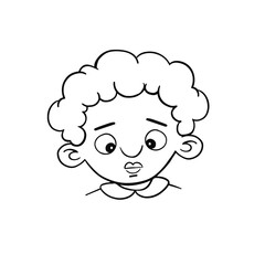 emotion avatar child boy sadness, despondency line