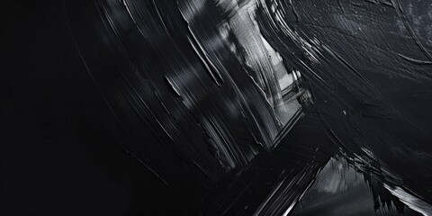 An abstract minimalist vision against a deep black background, Isolated soft brushstrokes in the central region, Modern minimalist style