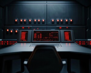 Futuristic control center managing global AI operations, centralized digital strategy