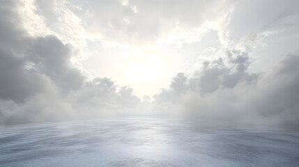 Obraz premium A sky gray design with light textures and spacious negative spaces, conveying a sense of minimalism and tranquility.