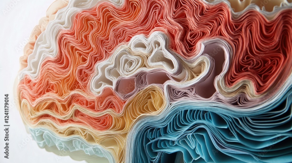 Aufkleber intricate paper layers creating colorful abstract art design