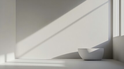 A minimalist bathroom scene featuring a white toilet against a plain wall, emphasizing simplicity and cleanliness.