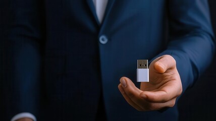Employee caught in the act of transferring sensitive data on a USB drive, corporate corruption and data theft theme