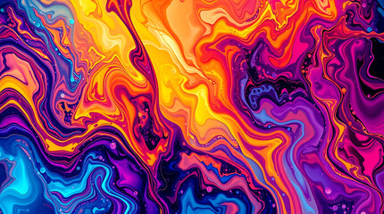 Obraz premium Vibrant Abstract Swirl Background: Colorful Liquid Paint Texture for Modern Designs and Psychedelic Art