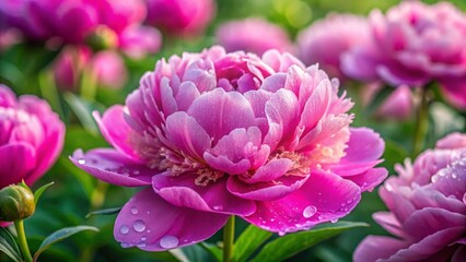 Obraz premium Pink Herbaceous Peony Gay Paree Blossom Macro Spring Garden Close Up