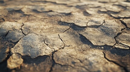 Fototapeta premium Dry Cracked Soil Texture Background for Nature and Environment Projects