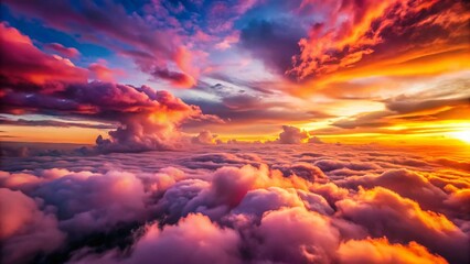 Obraz premium Pink Sunset Cloudscape: Dramatic Low Light Sky Photography