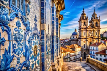 Porto Azulejo Architecture: Vibrant Portuguese Tiles on Historic Building Facade