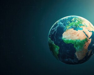 Fototapeta premium Futuristic Earth simulation with holographic data overlays, ecological system balance
