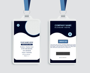 A modern, professional ID card design  featuring customizable text, a photo placeholder, and corporate branding. Fully editable in Adobe Illustrator with high-quality vector and rgb color
