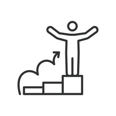 Success, icon in line design. Success, achievement, goal, victory, accomplishment, triumph, milestone on white background vector. Success editable stroke icon