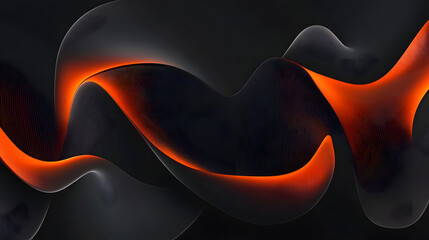 Obraz premium A sleek modern design with orange accent shapes, featuring abstract flowing lines and soft gradients.